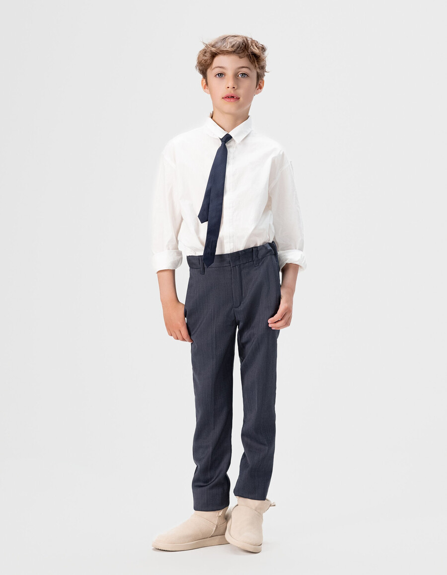 pantalones de punto azul marino para niño