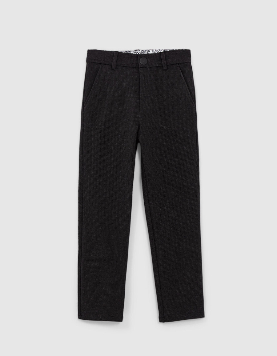pantalones de traje para ocasiones especiales negros semilisos para niño