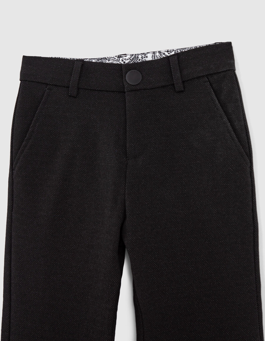 pantalones de traje para ocasiones especiales negros semilisos para niño
