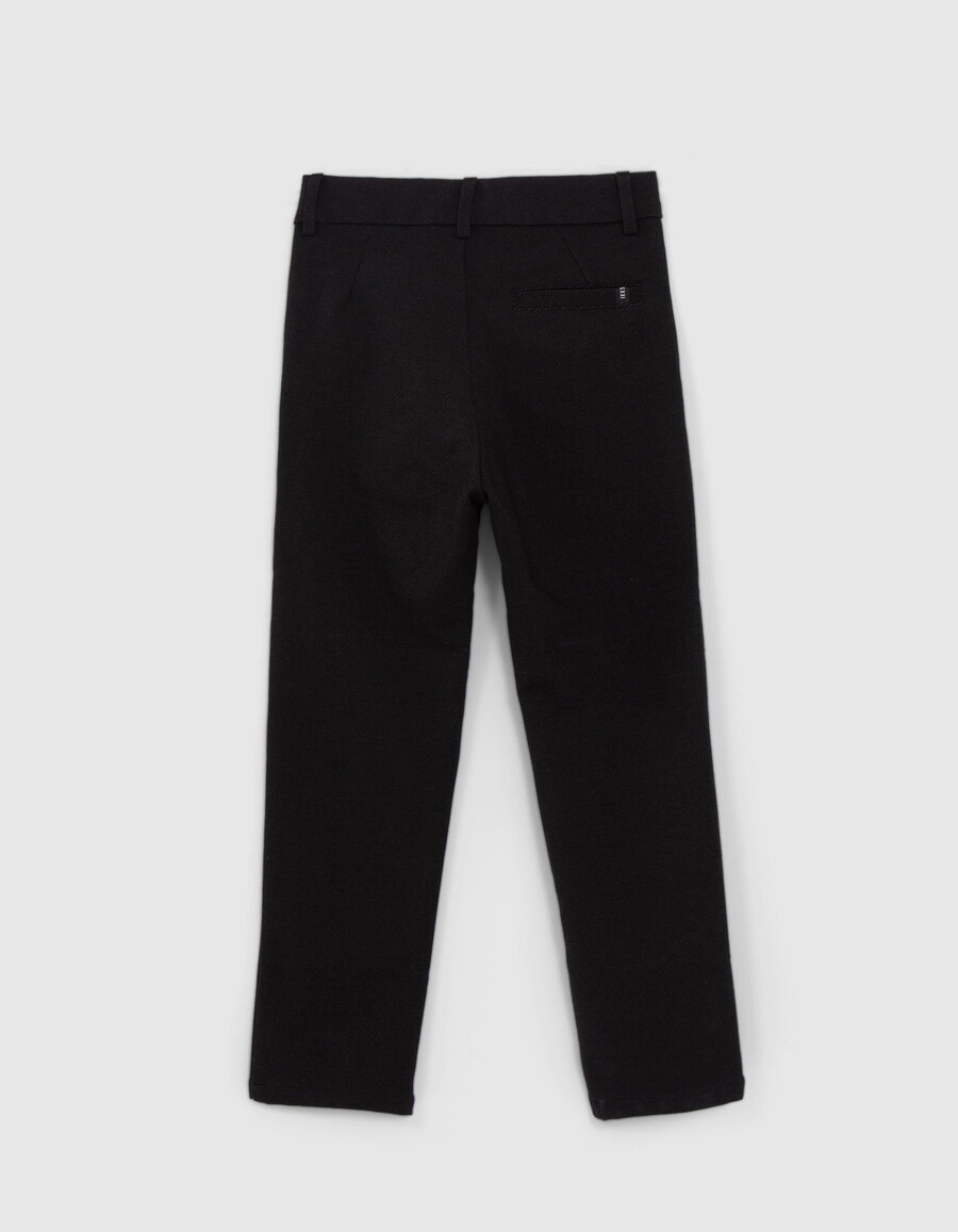 pantalones de traje para ocasiones especiales negros semilisos para niño