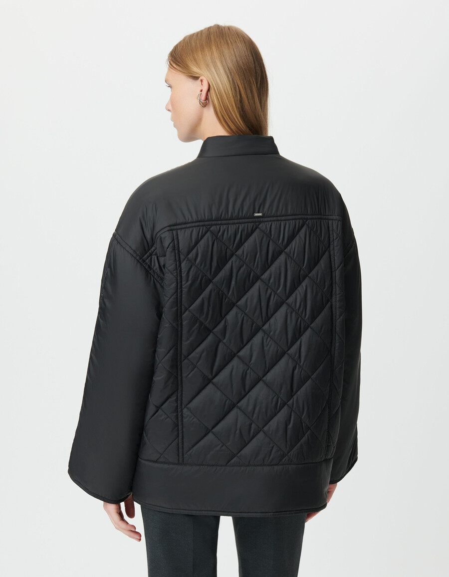 chaqueta acolchada negra para mujer