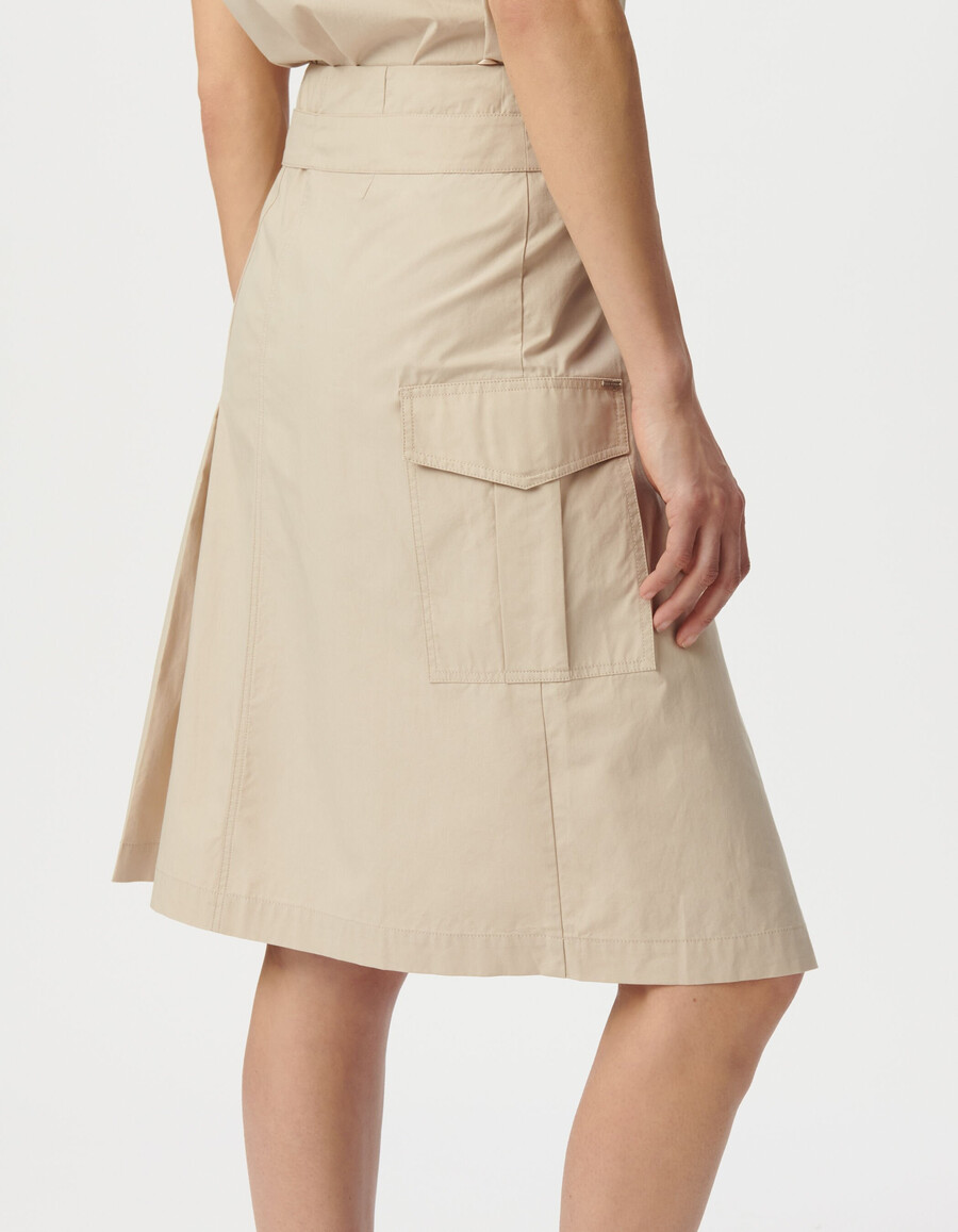 falda plisada envolvente beige para mujer