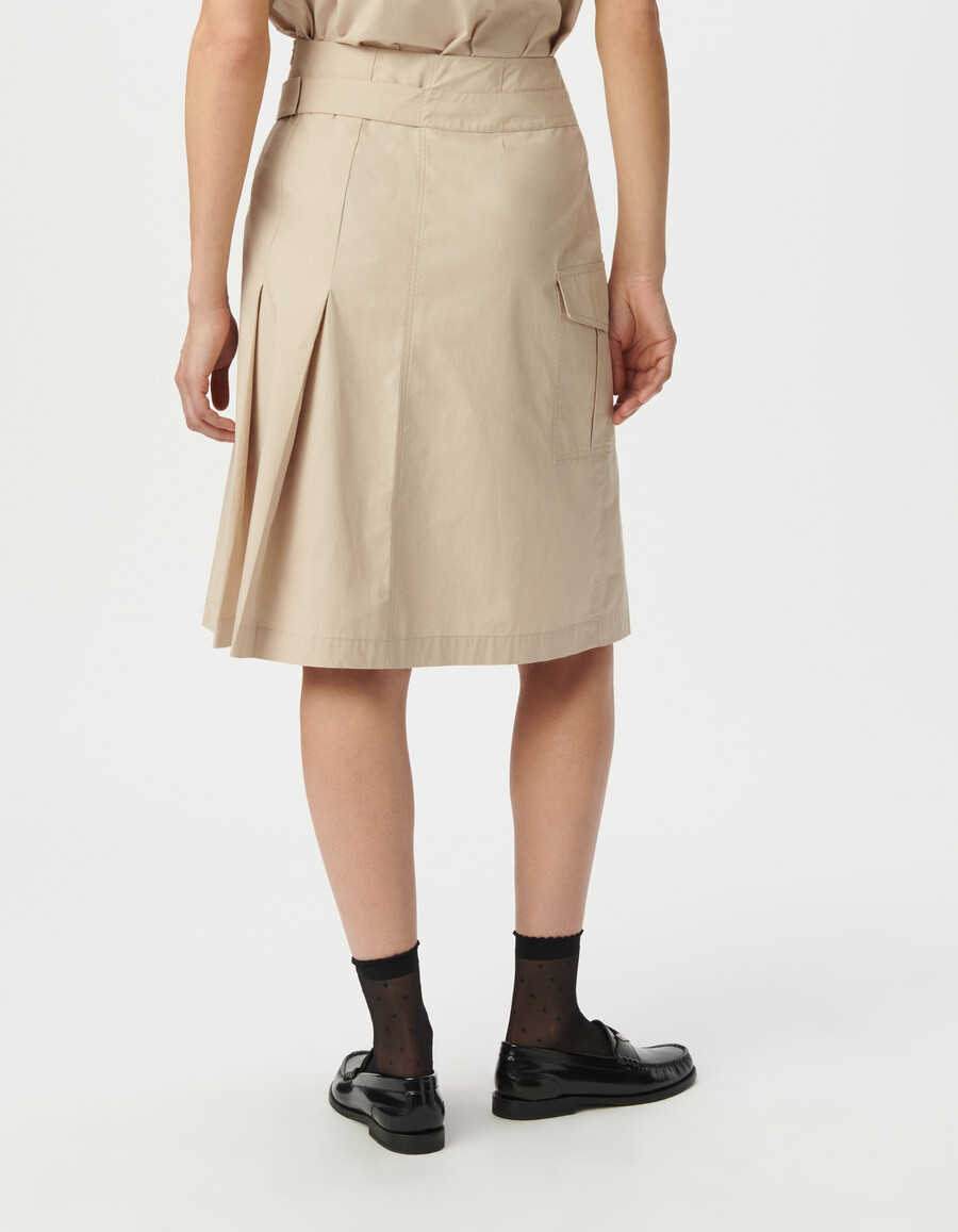 falda plisada envolvente beige para mujer