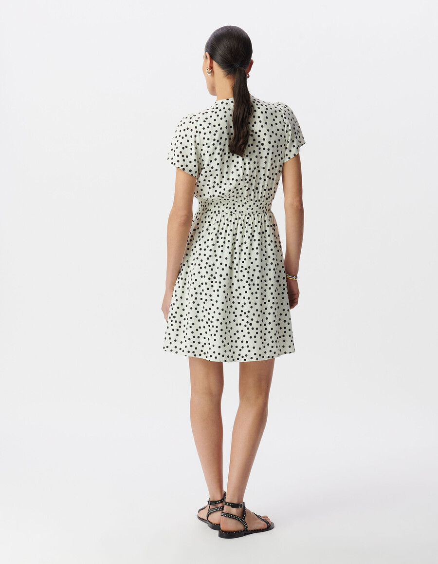vestido blanco con estampado de lunares para mujer