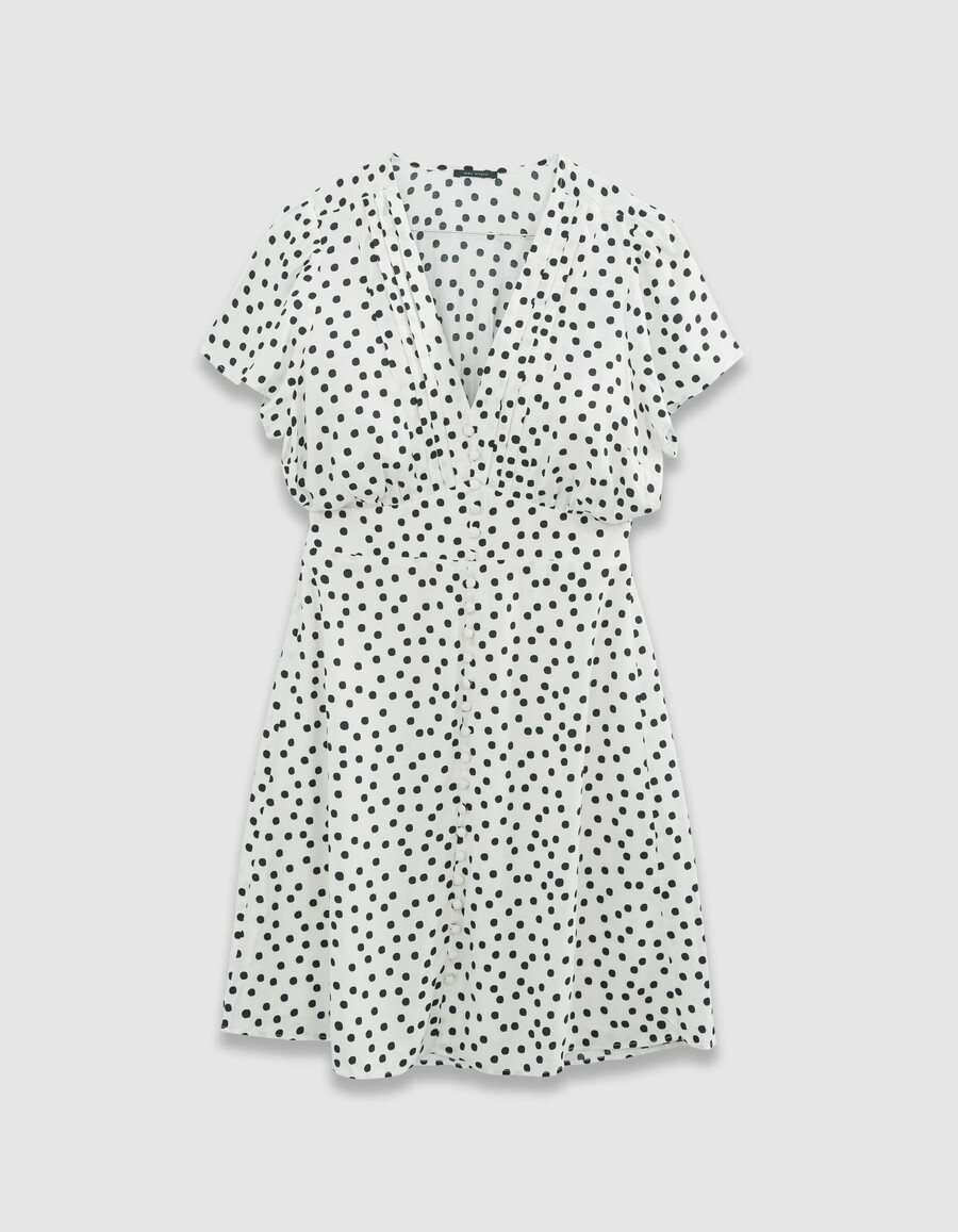 vestido blanco con estampado de lunares para mujer
