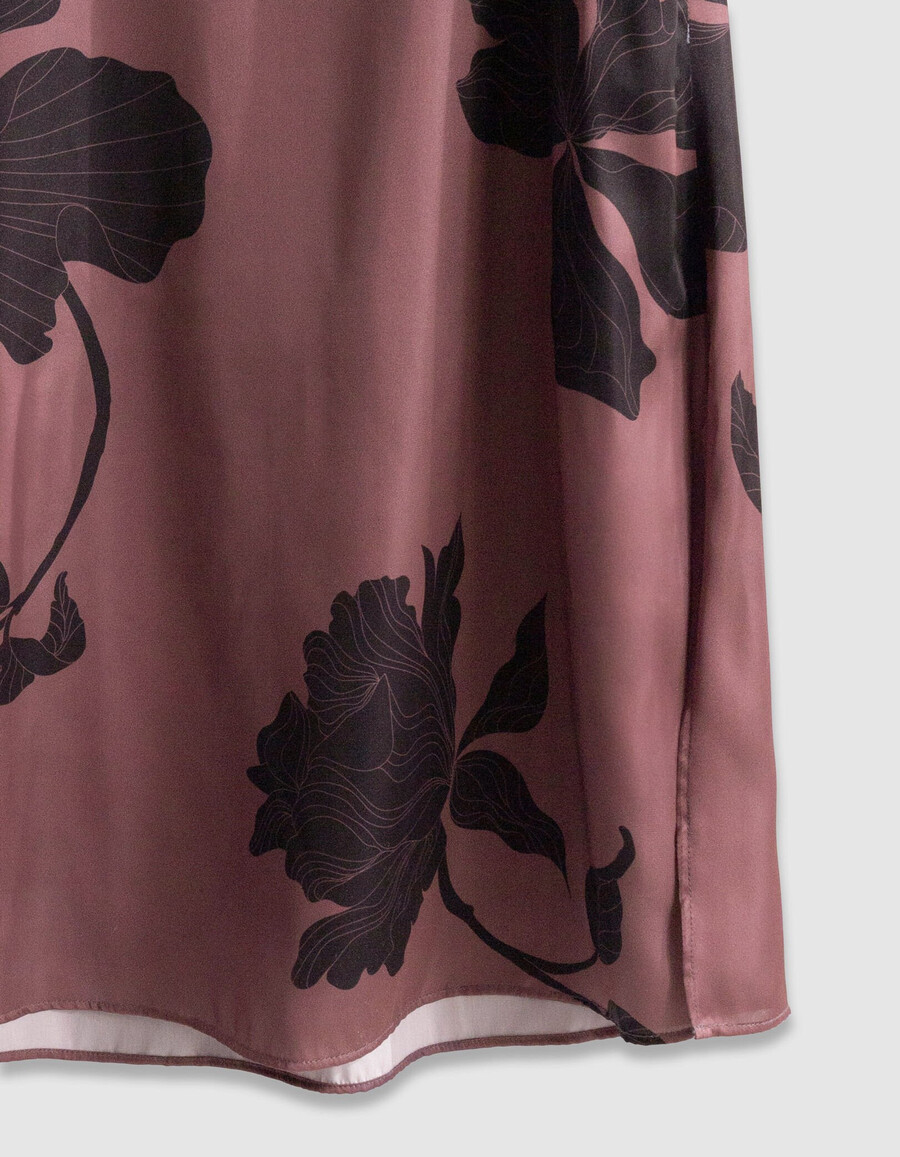 vestido maxi midi floral burdeos para mujer