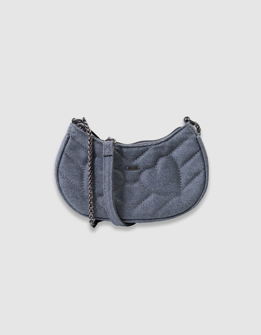 bolso azul brillante para niña con corazones acolchados