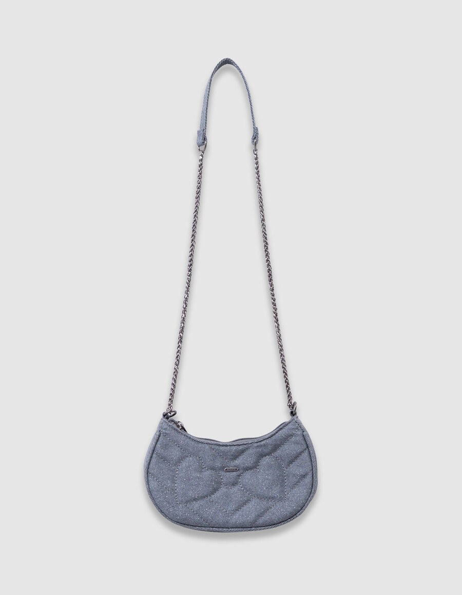 bolso azul brillante para niña con corazones acolchados