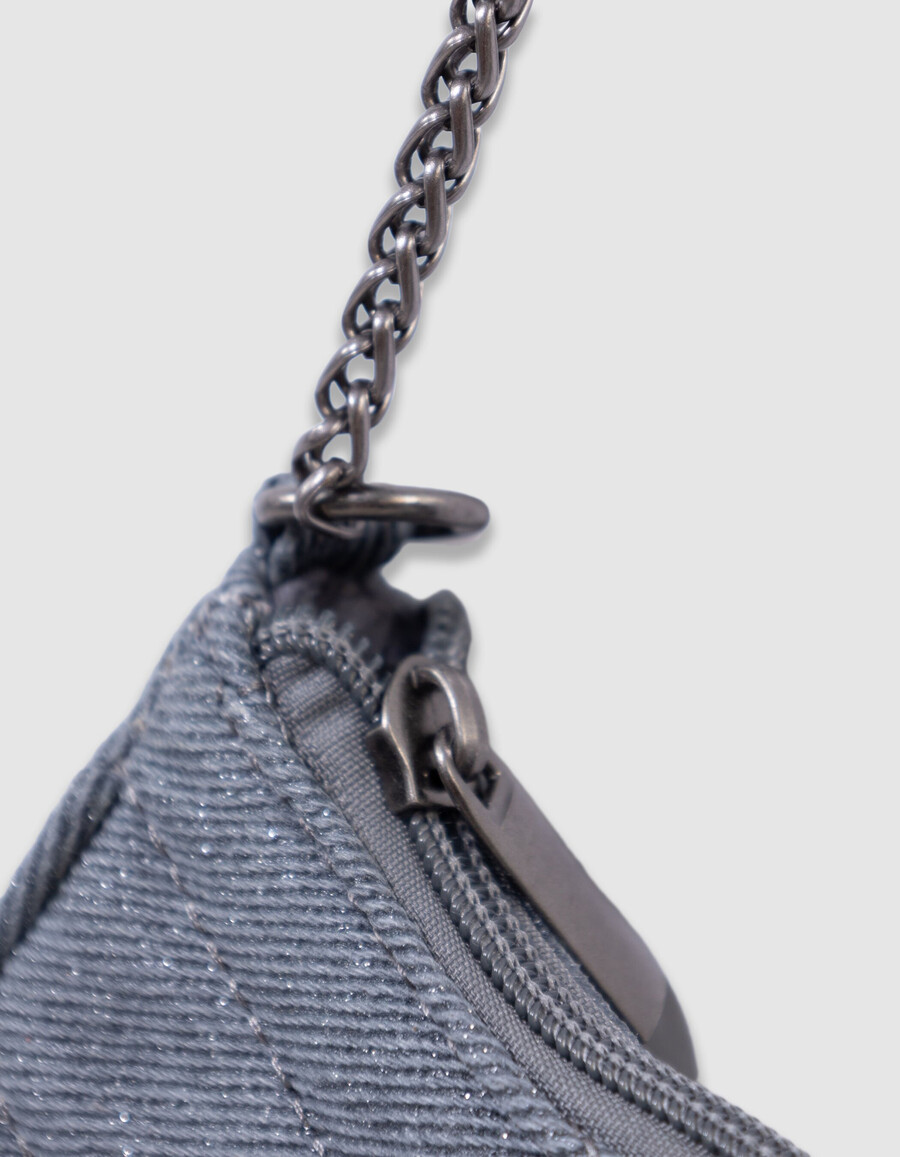 bolso azul brillante para niña con corazones acolchados