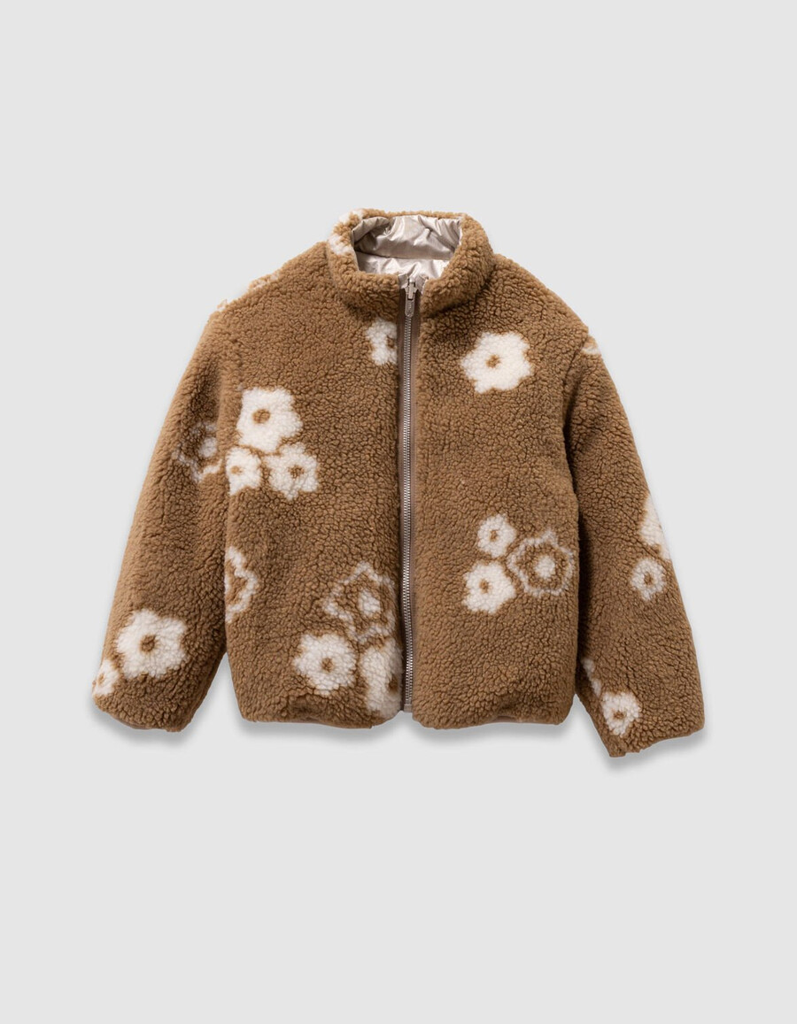 chaqueta acolchada reversible azul 3 en 1 para niña