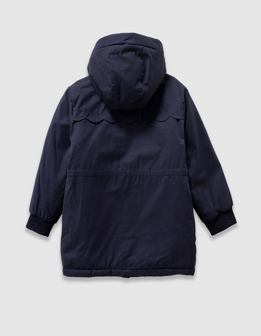 chaqueta acolchada reversible azul 3 en 1 para niña