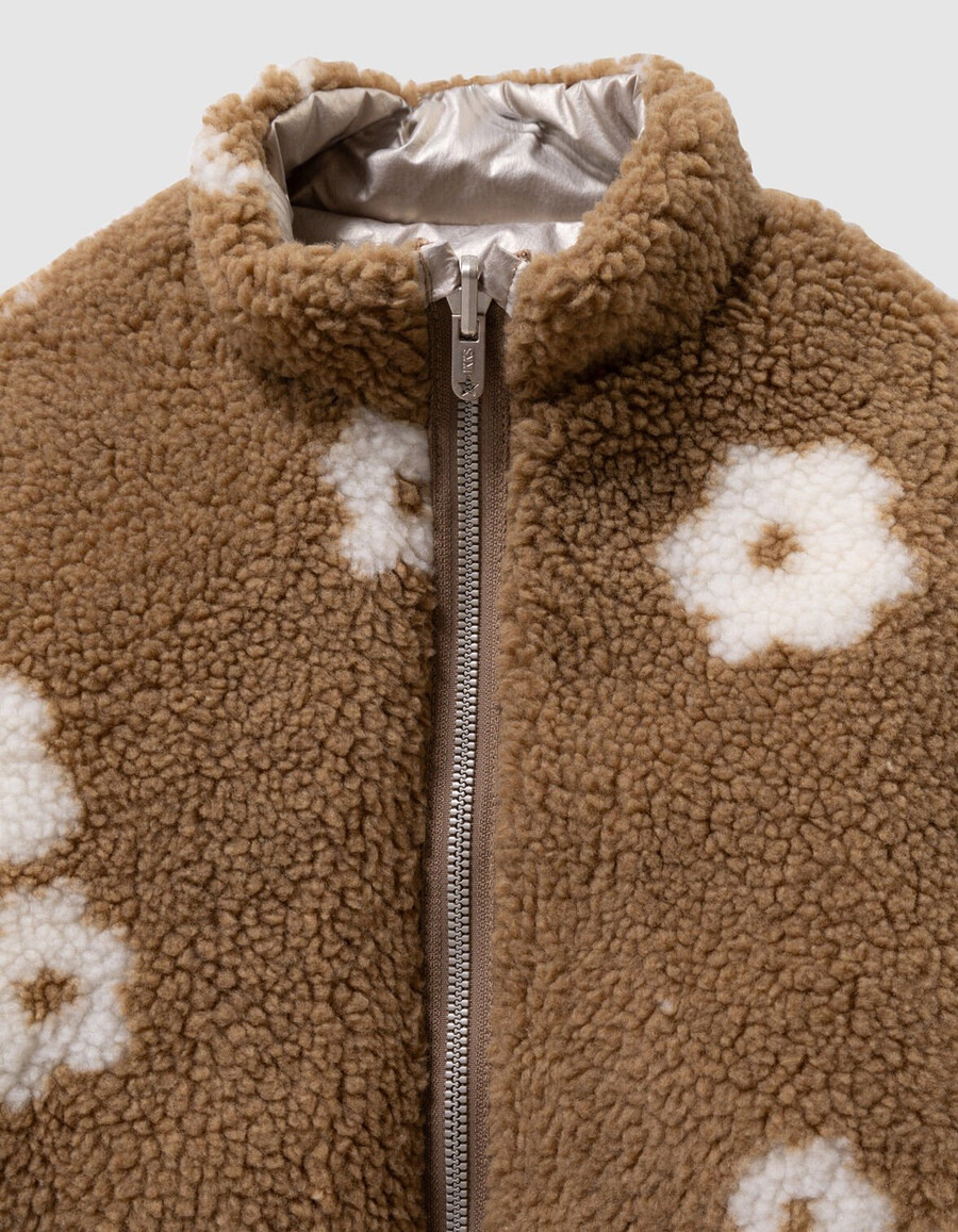 chaqueta acolchada reversible azul 3 en 1 para niña