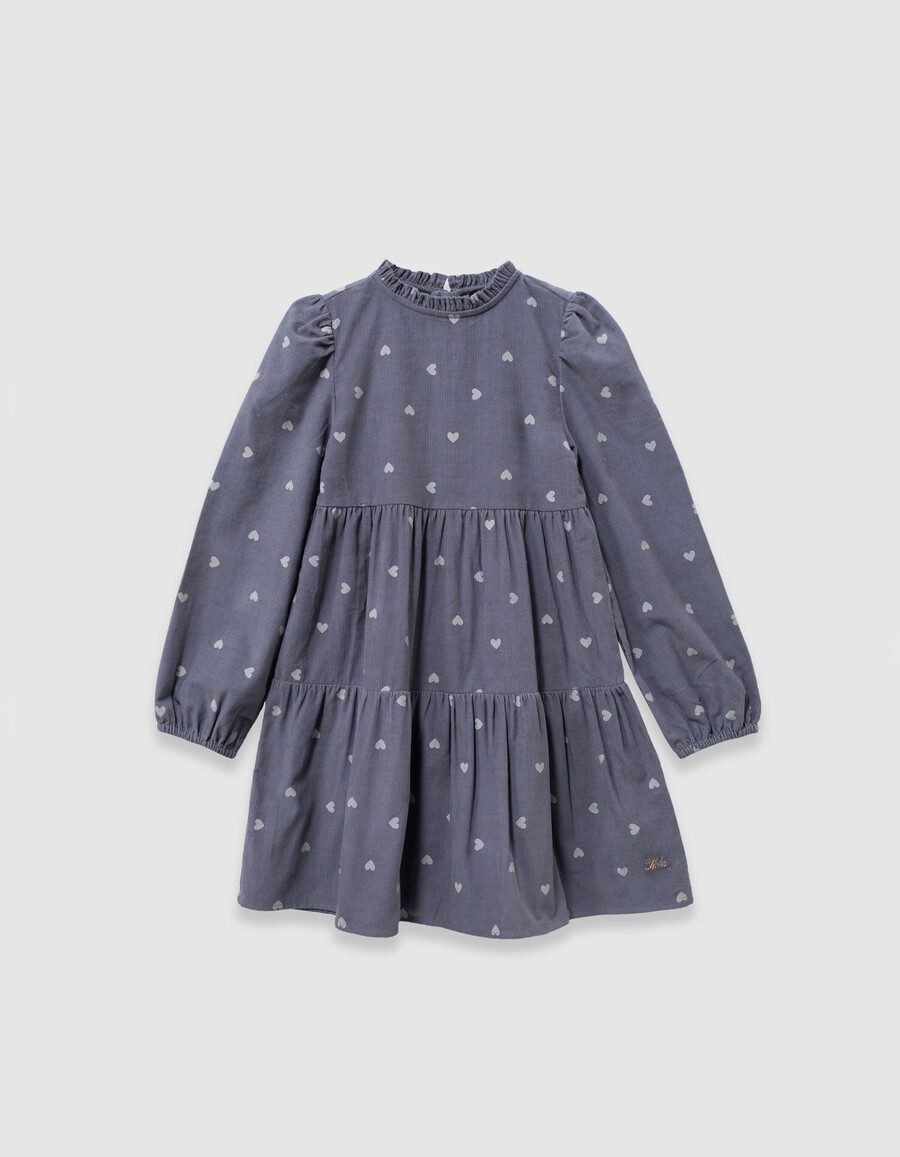 parka y chaleco de terciopelo azul 2 en 1 para niña