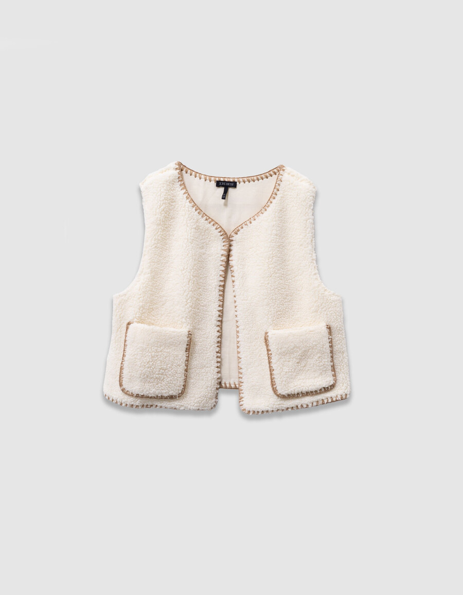 parka y chaleco de terciopelo azul 2 en 1 para niña