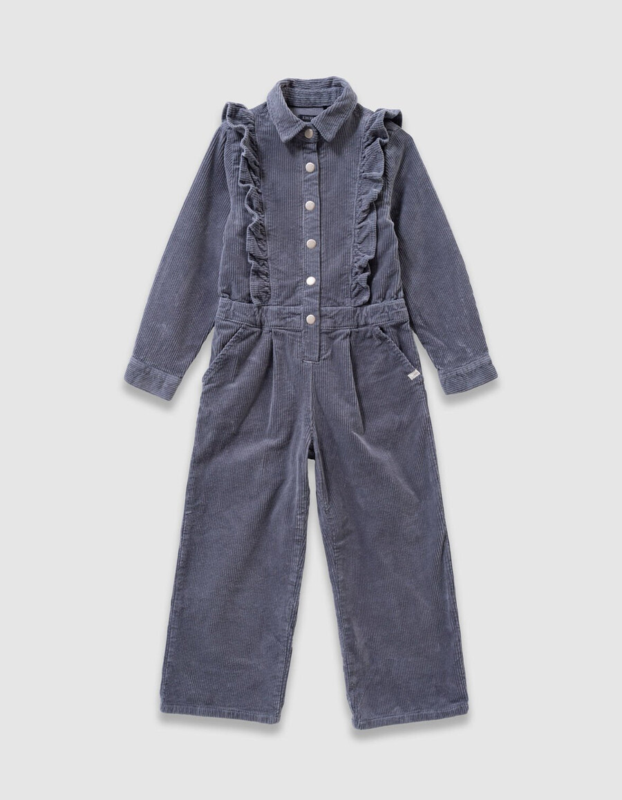 mono de pana azul para niña