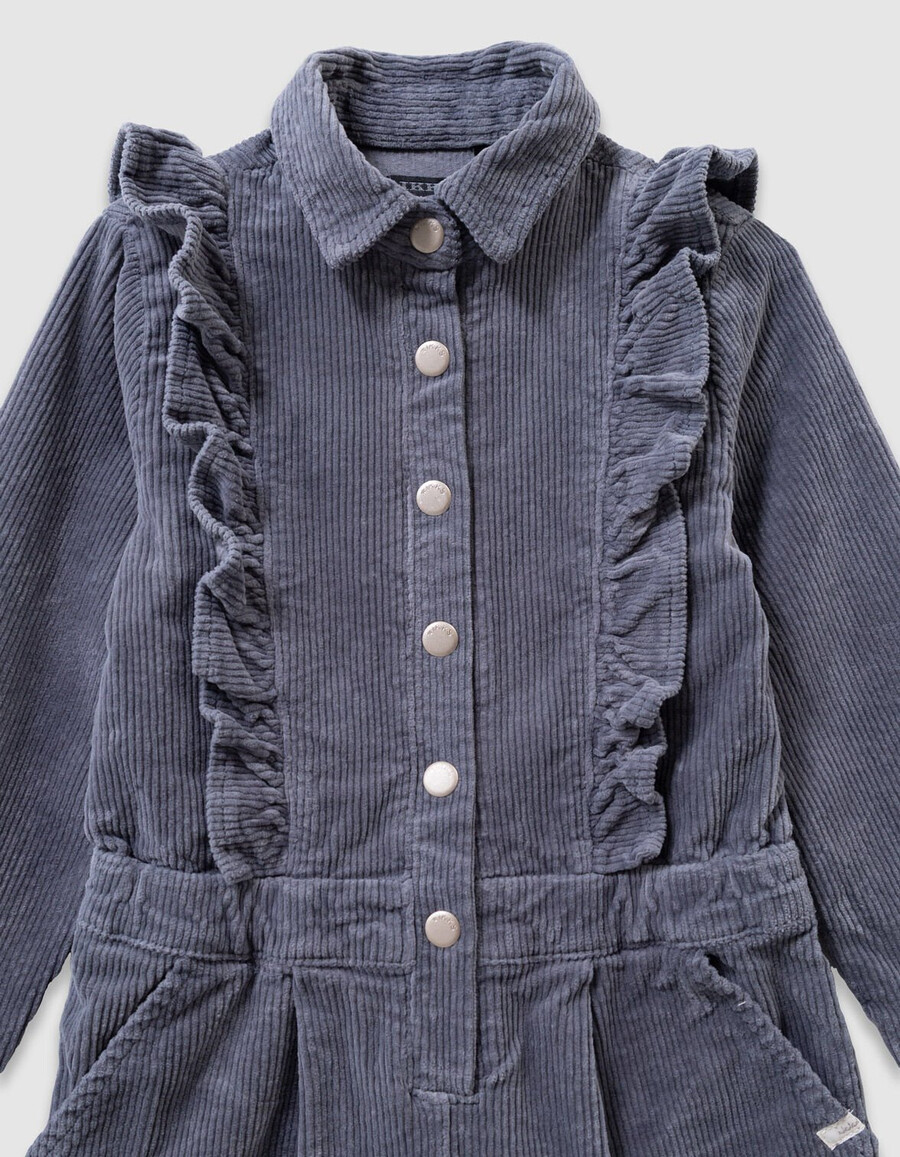 mono de pana azul para niña