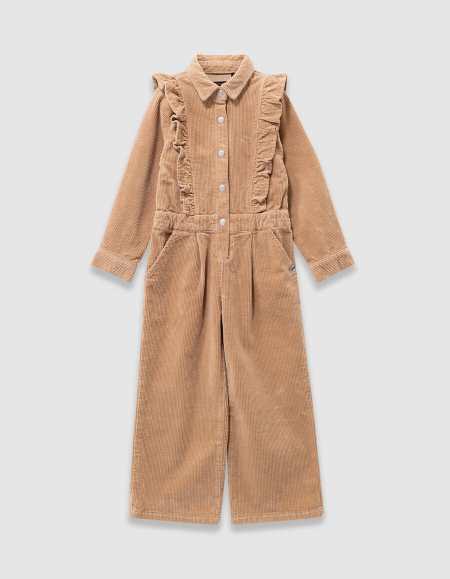 mono de pana beige para niña