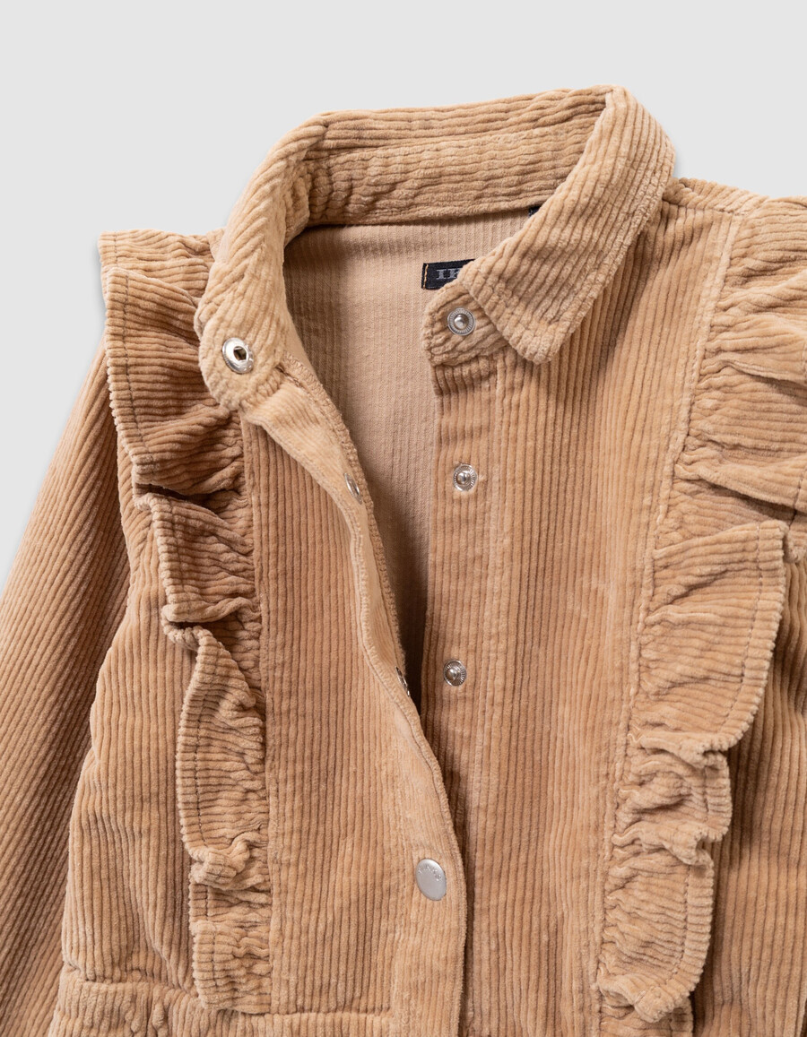 mono de pana beige para niña