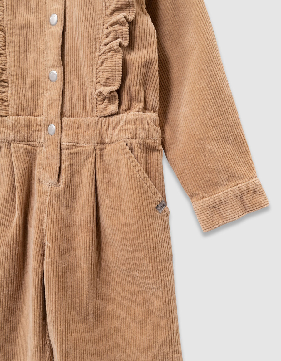 mono de pana beige para niña
