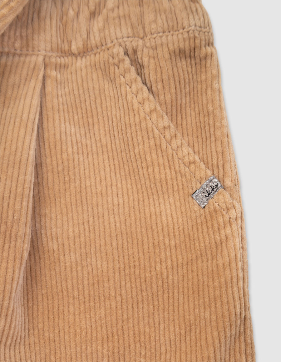 mono de pana beige para niña