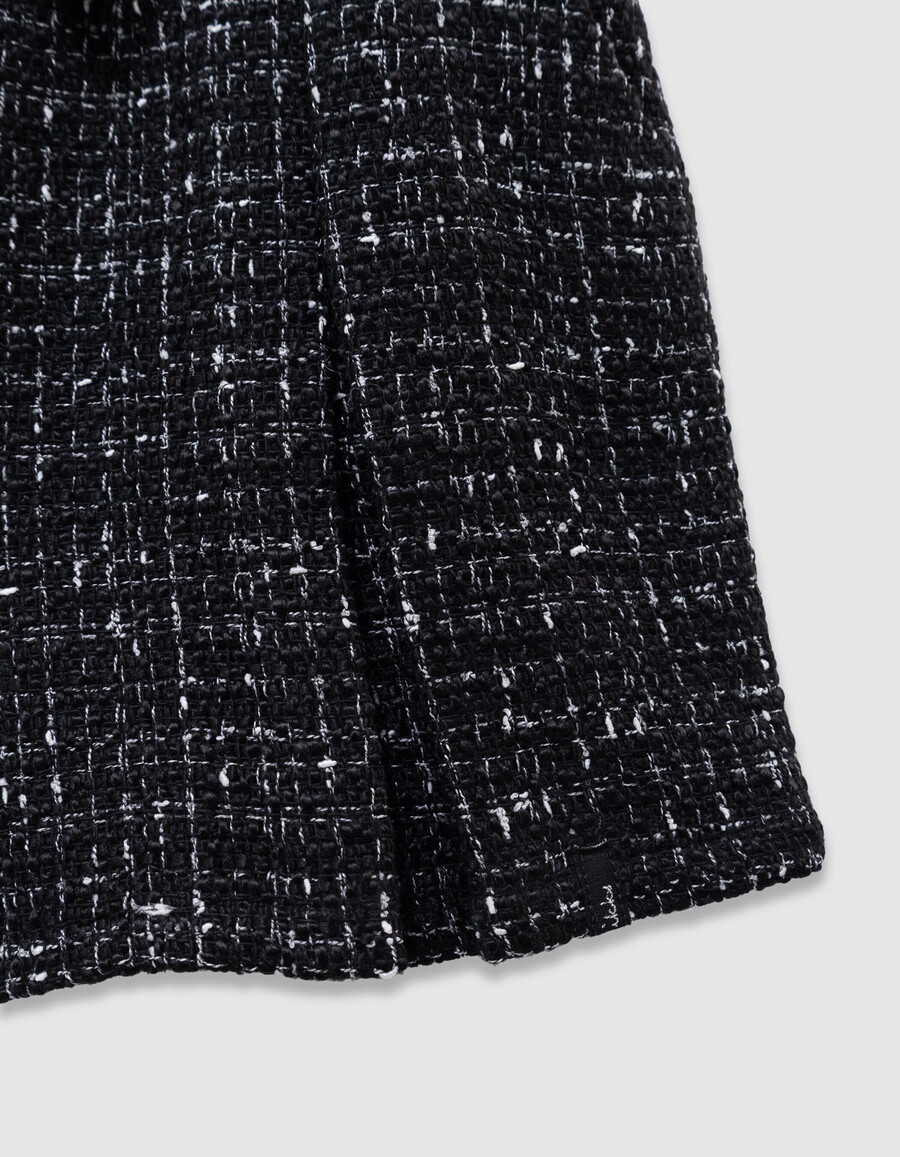 pantalones cortos negros con efecto tweed para niña