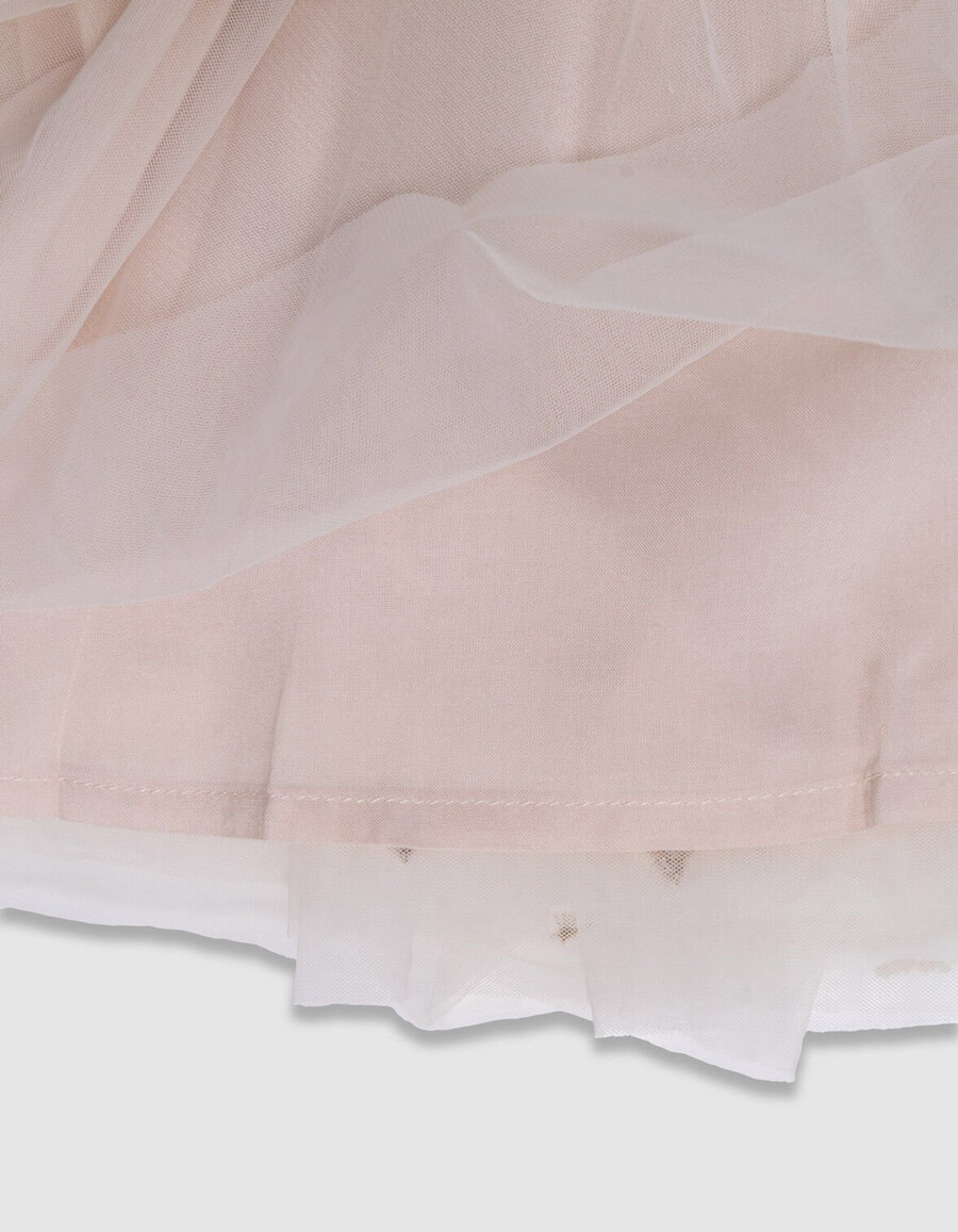 falda midi de tul blanca para niña