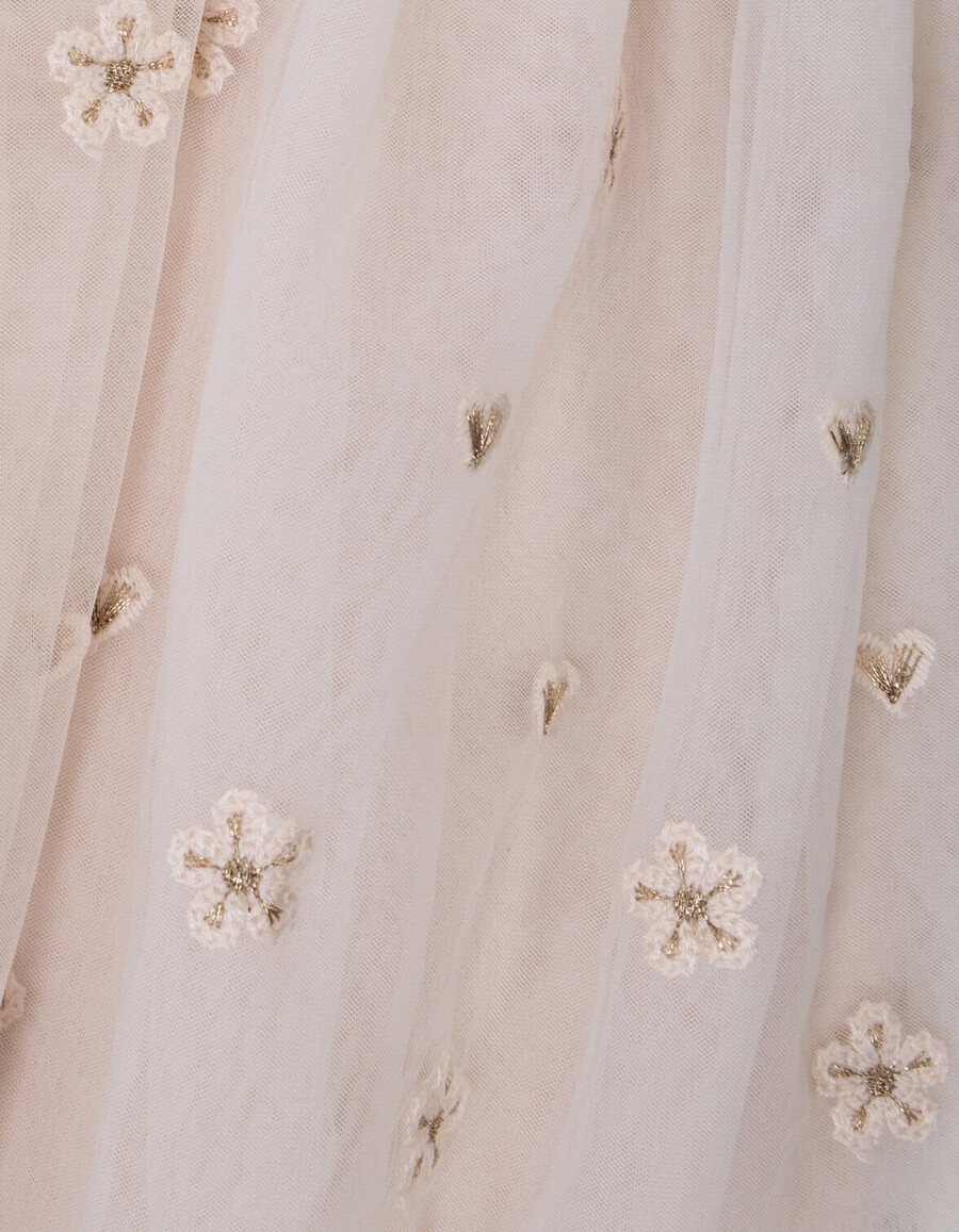 falda midi de tul blanca para niña