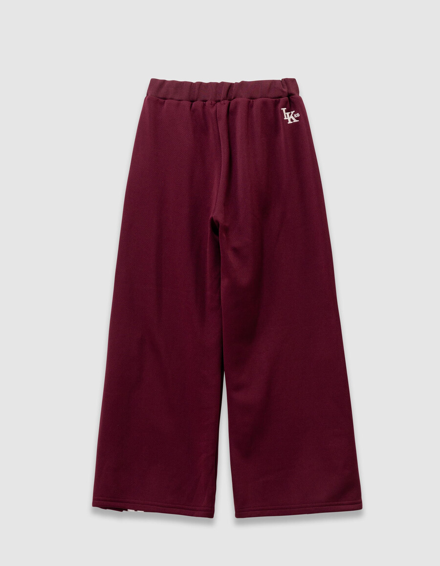 joggers burdeos para niña con rayas blancas