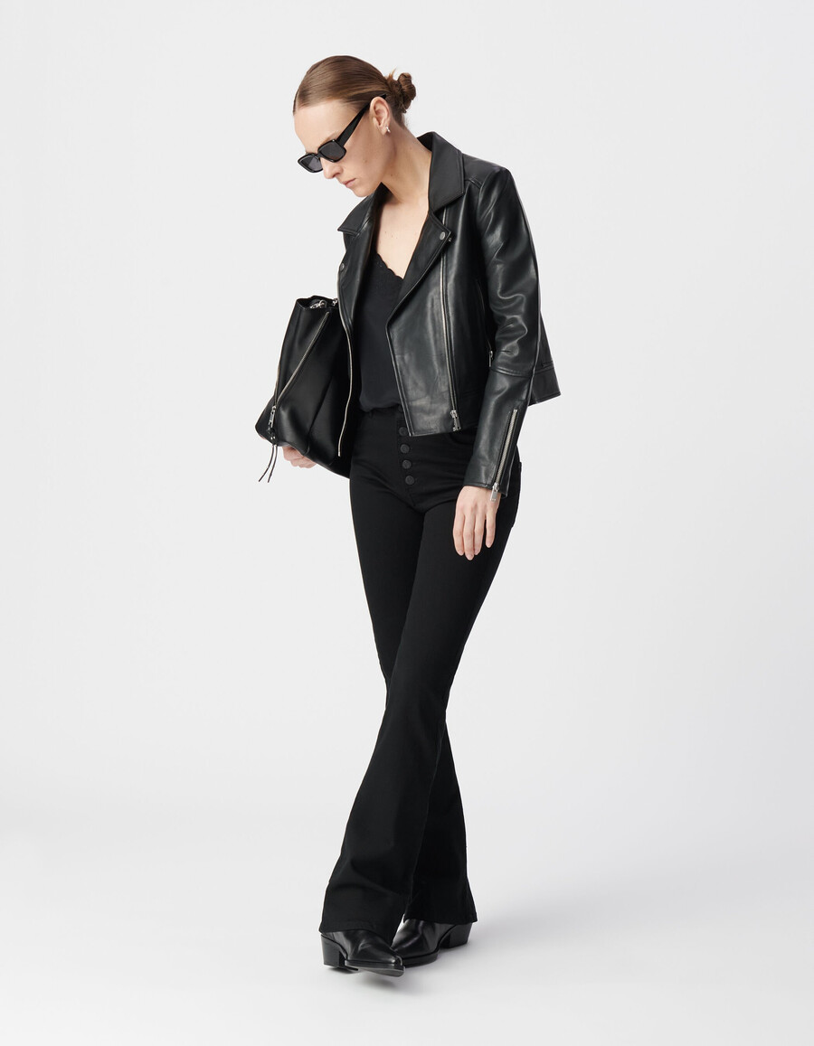 chaqueta de cuero para mujer