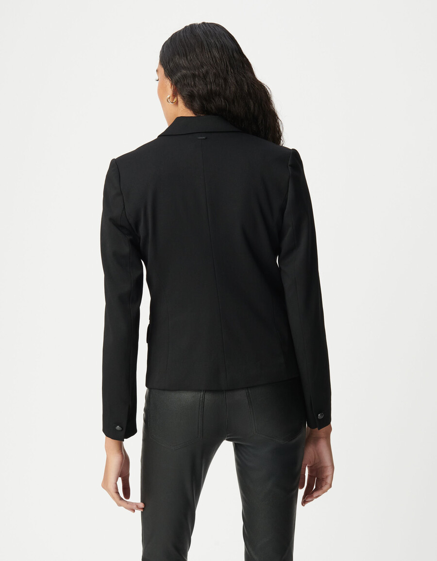 chaqueta negra cruzada de sastre para mujer