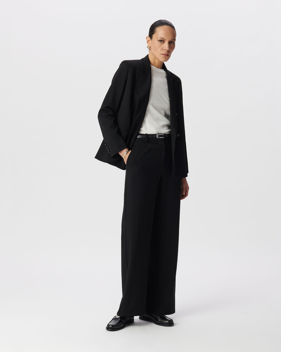 chaqueta de traje negra extragrande para mujer