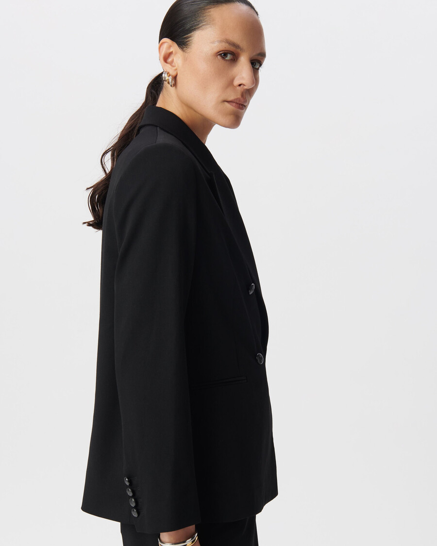 chaqueta de traje negra extragrande para mujer