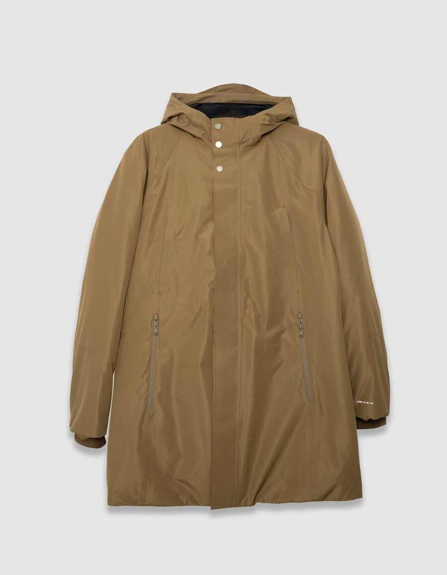 parka impermeable y transpirable acolchada beige para hombre