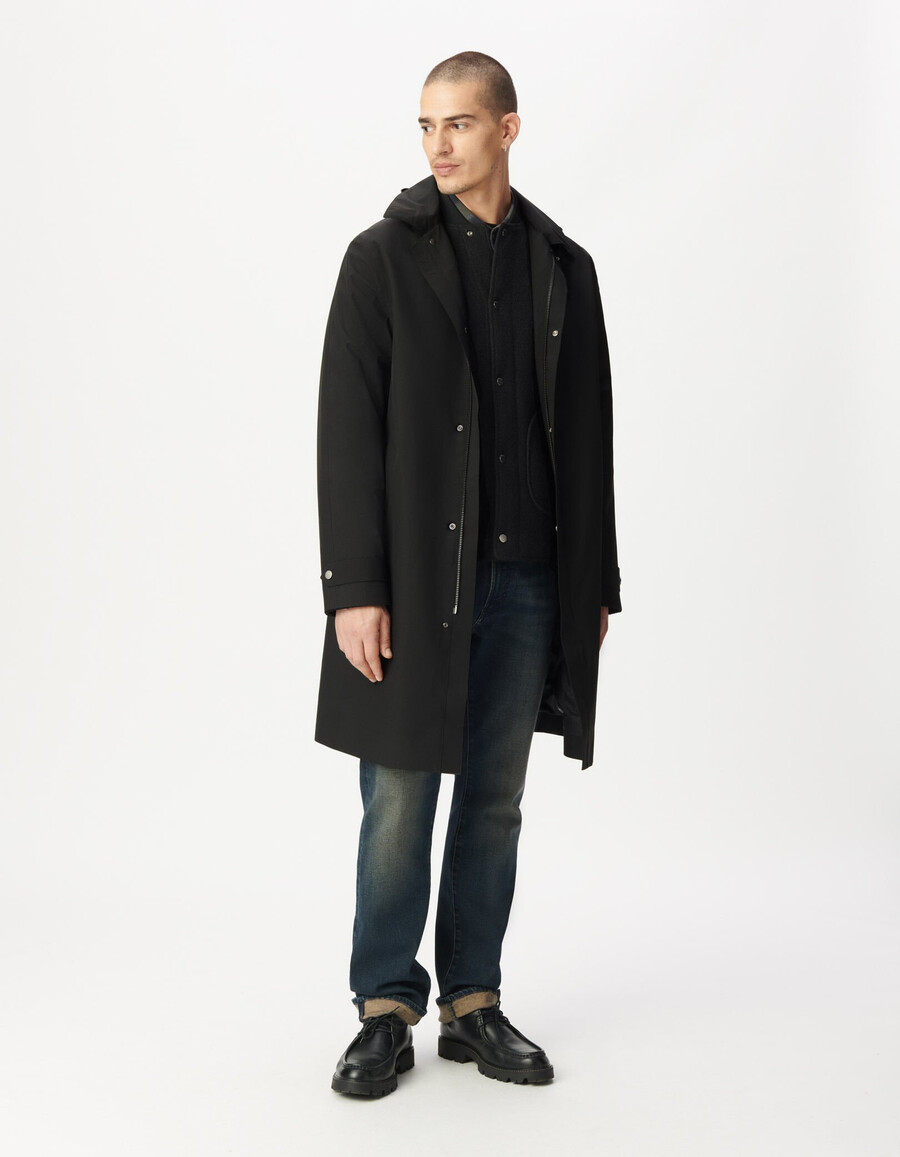 parka 2 en 1 negra para hombre