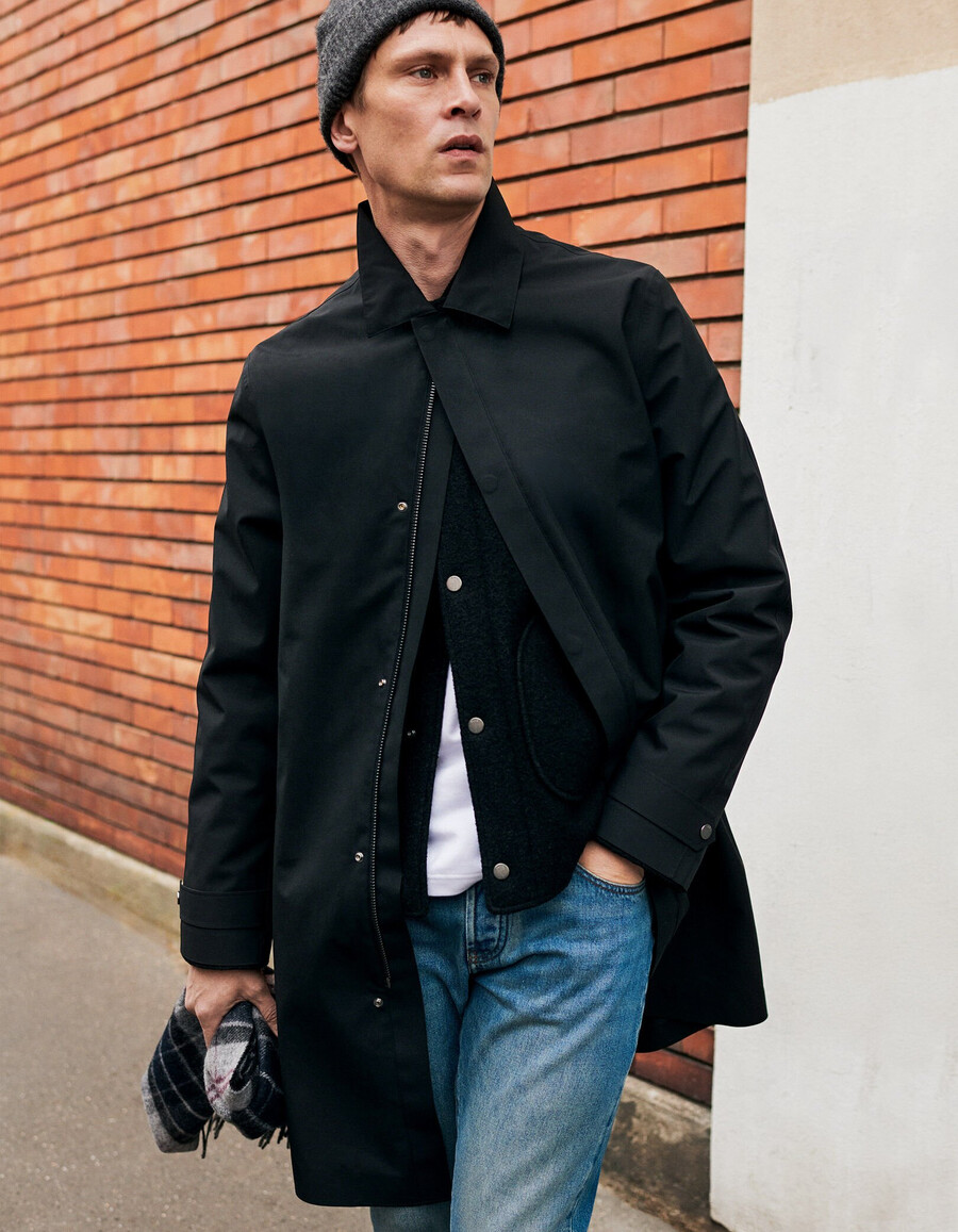 parka 2 en 1 negra para hombre
