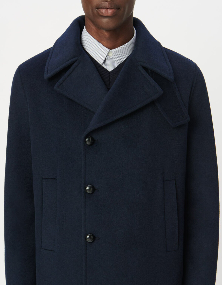 hombre peacoat van marineblauwe wol