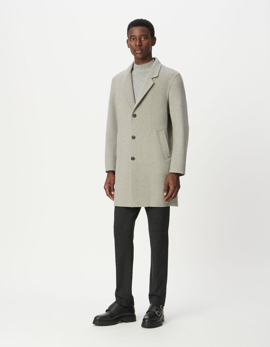 abrigo gris para hombre con capucha desmontable