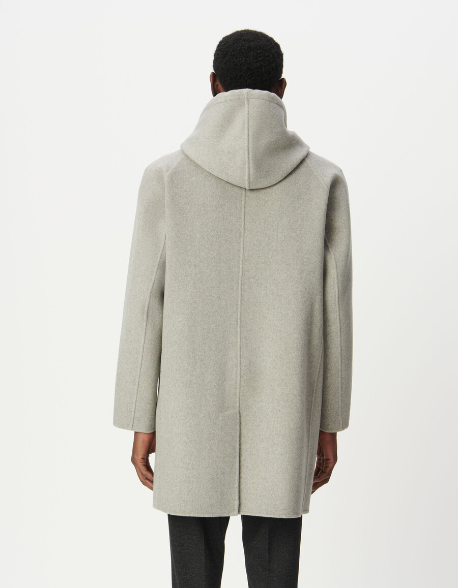 abrigo gris para hombre con capucha desmontable
