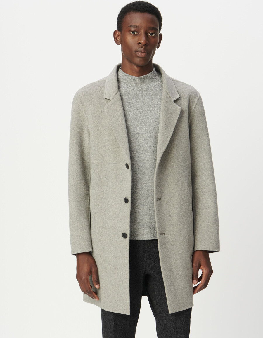 abrigo gris para hombre con capucha desmontable