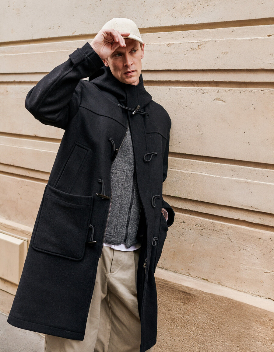 abrigo de lana negro esprit para hombre