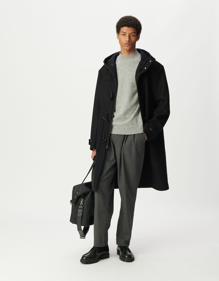 abrigo de lana negro esprit para hombre
