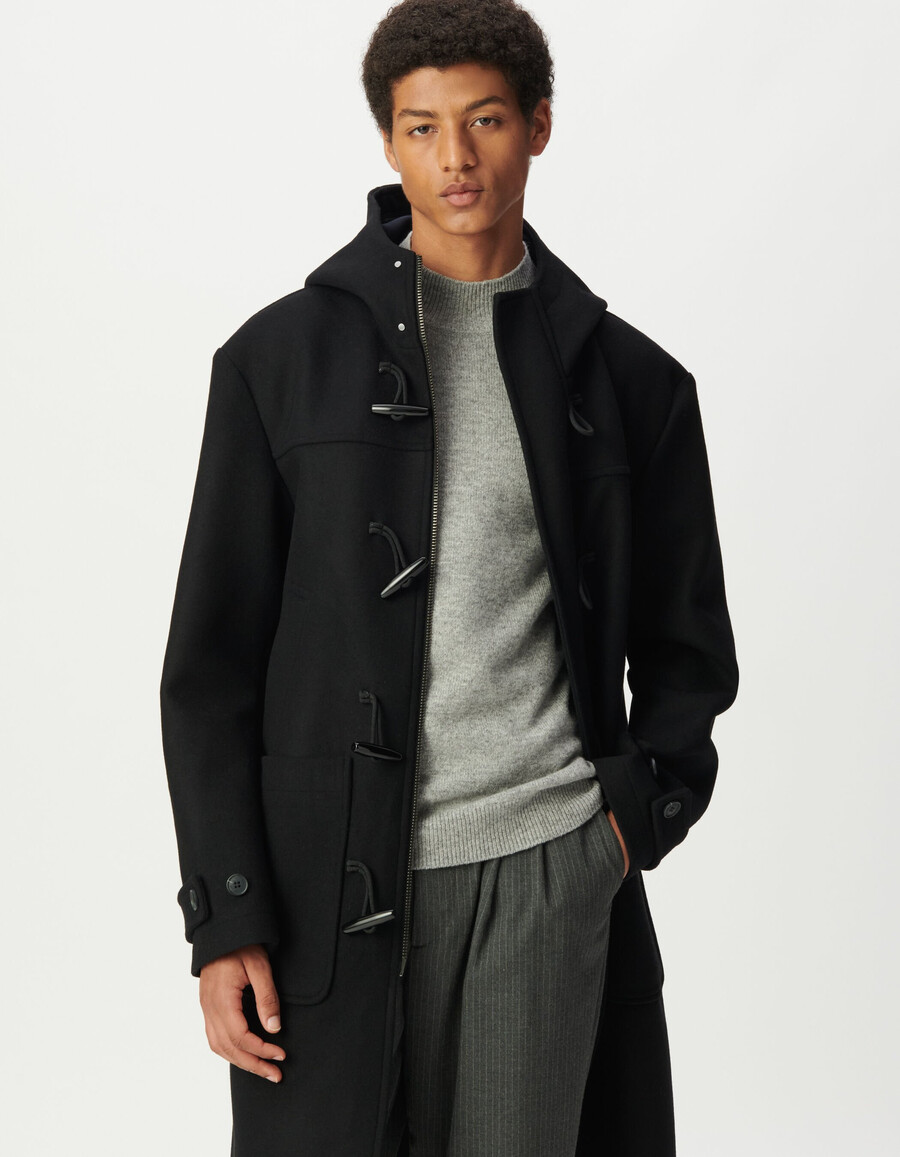 abrigo de lana negro esprit para hombre