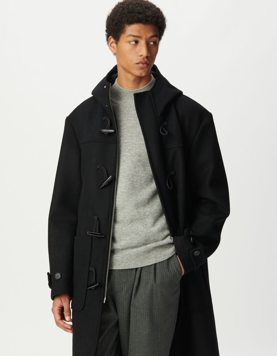 abrigo de lana negro esprit para hombre