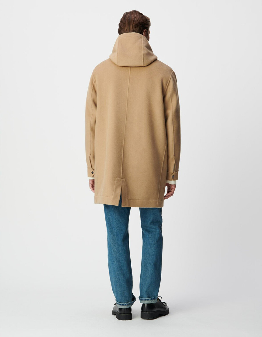 abrigo beige con capucha para hombre esprit duffle-coat