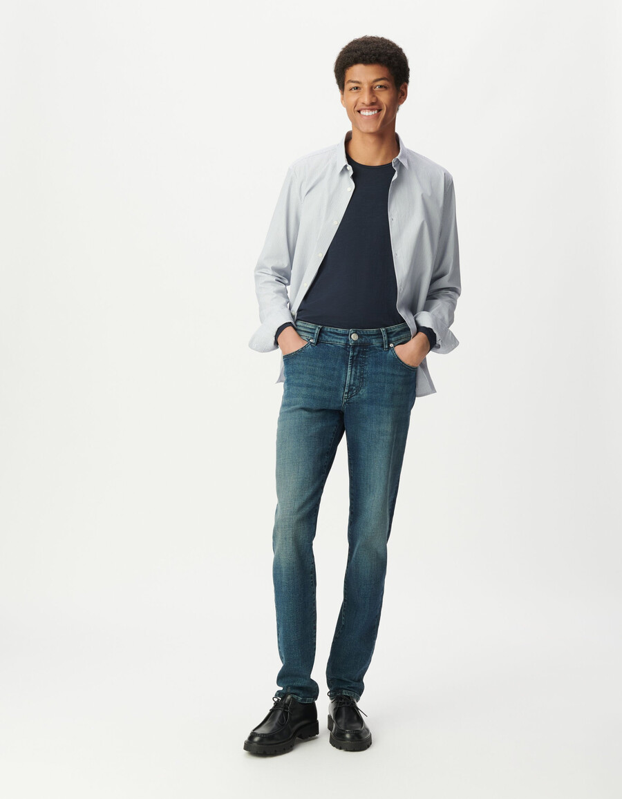 vaqueros ajustados bruce azules para hombre