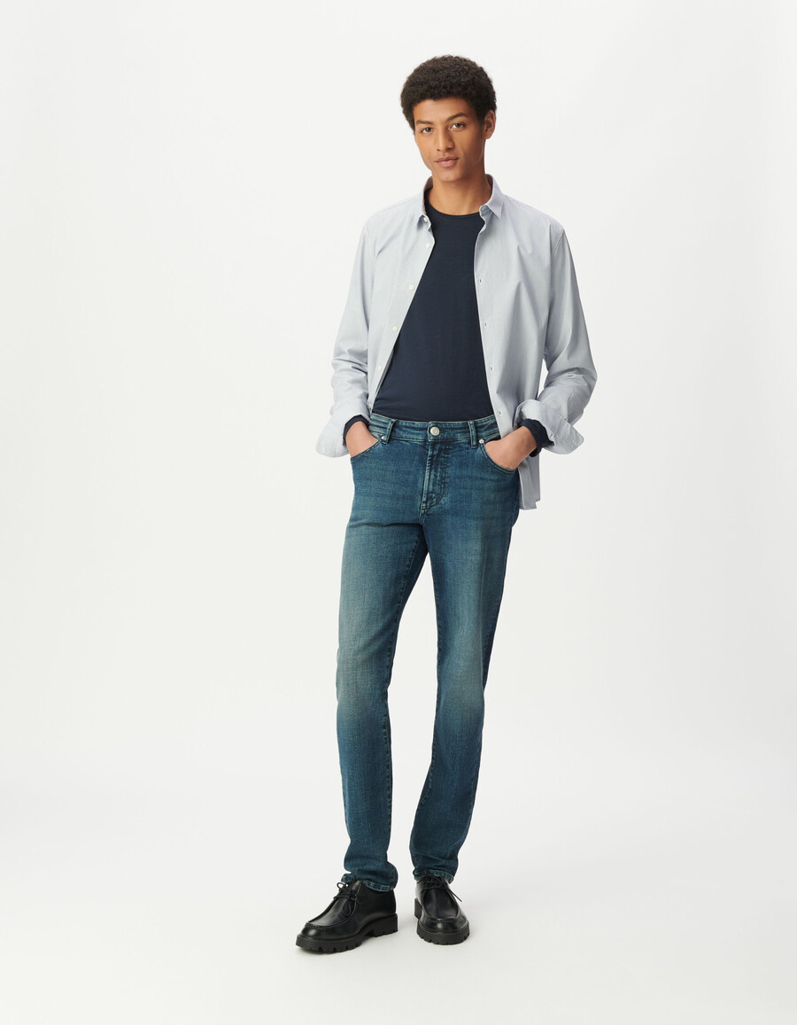 vaqueros ajustados bruce azules para hombre