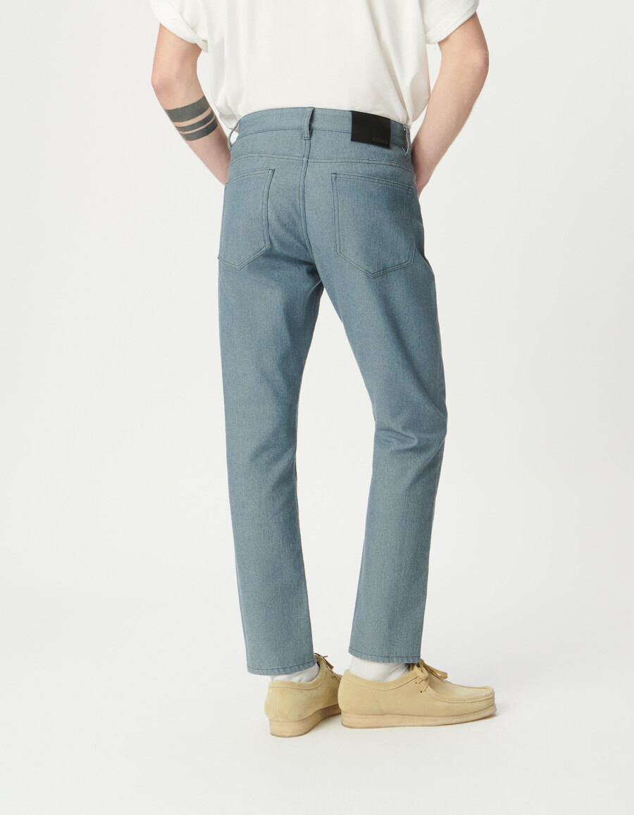 vaqueros ben cónicos de color azul jaspeado para hombre