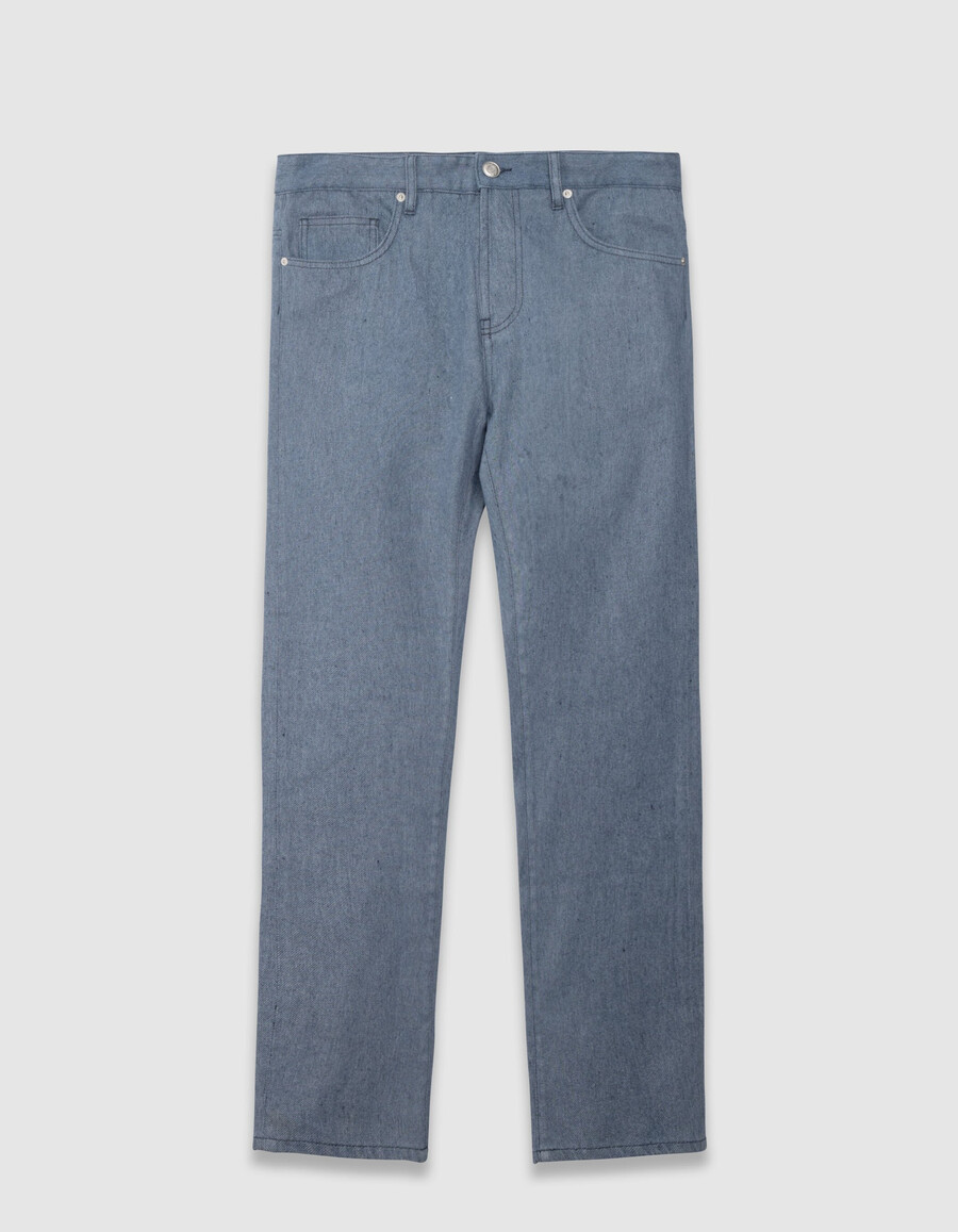 vaqueros ben cónicos de color azul jaspeado para hombre