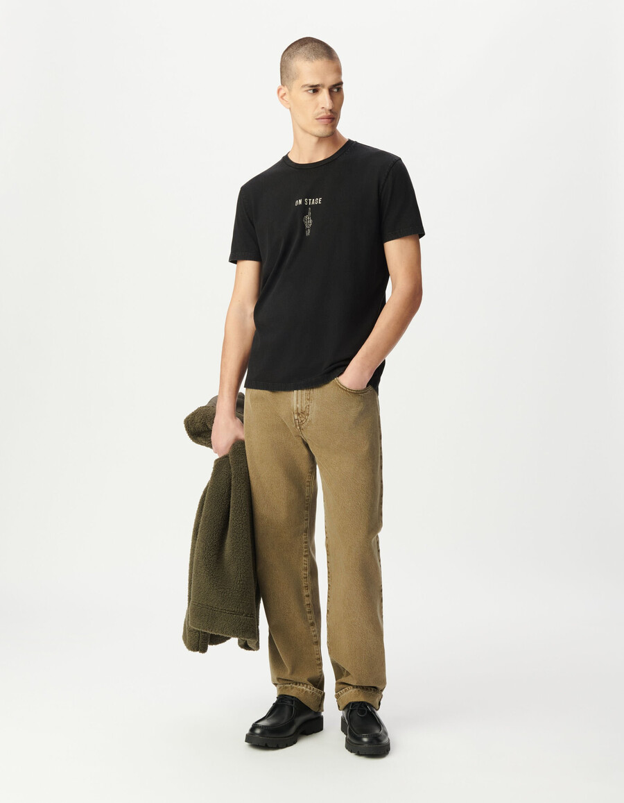 vaqueros rectos niel color caqui para hombre