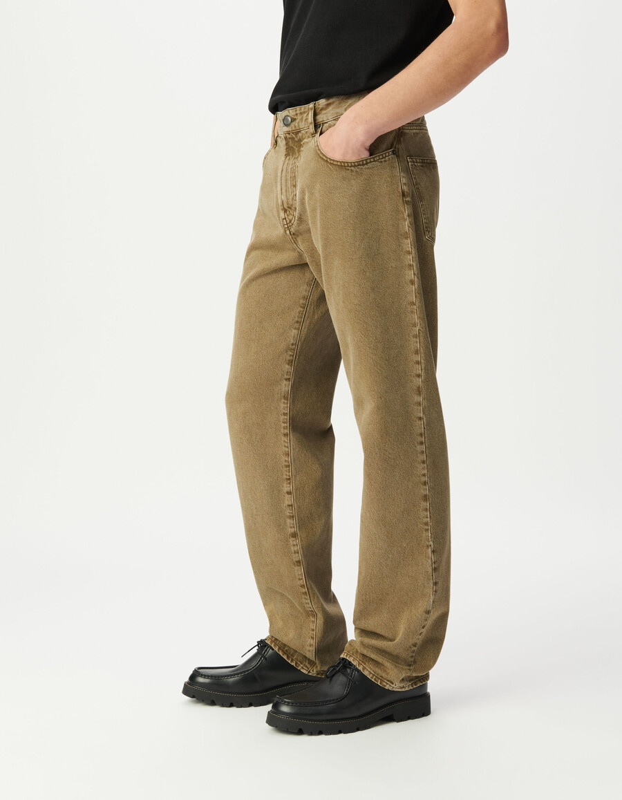 vaqueros rectos niel color caqui para hombre